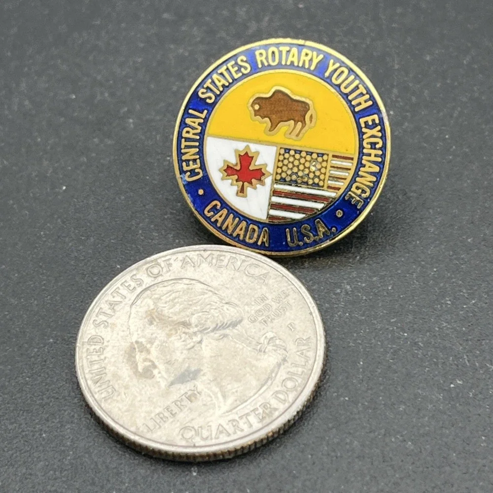 Central States Rotary Youth Exchange Canada USA Lapel Hat‎ Pin
